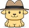 Cartoon Smiling Detective Puppy