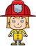 Cartoon Smiling Firefighter Girl