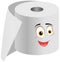 Cartoon smiling funny toilet paper. Paper product is used for sanitary and hygienic purposes