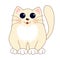 Cartoon smiling gentle beige kitty with ginger