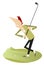 Cartoon smiling golfer illustration isolated