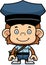 Cartoon Smiling Mail Carrier Monkey