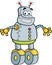 Cartoon smiling mechanical robot.