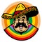 Cartoon of smiling mexican man with sombrero