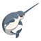 Cartoon smiling Narwhal