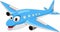 Cartoon smiling plane mascot character