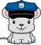 Cartoon Smiling Police Officer Mouse