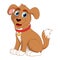 Cartoon smiling puppy, vector illustration of cute