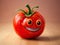 Cartoon smiling red tomato