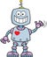 Cartoon smiling robot.