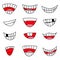 Cartoon smiling set design by Vector and illustrator. Mouth happy funny