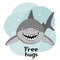 Cartoon smiling shark vector illustration for kids