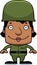 Cartoon Smiling Soldier Woman