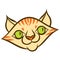 Cartoon smiling tabby cat