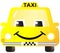 Cartoon smiling taxi car