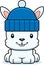 Cartoon Smiling Winter Bunny