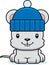 Cartoon Smiling Winter Mouse