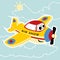 Cartoon of smiling yellow plane