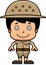 Cartoon Smiling Zookeeper Boy