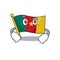 Cartoon smirking smiling flag cameroon on character