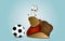 Cartoon snail as a football player