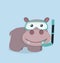 Cartoon Snorkeling Hippo
