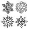 Cartoon Snowflake set