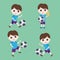 Cartoon Soccer Player with little boy character