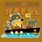 Cartoon soldier on gunboat vector image