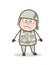 Cartoon Soldier Shocking Face Expression Vector Illustration