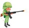 Cartoon soldier shooting