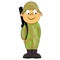 Cartoon soldier standing with gun. image