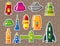 Cartoon spaceship stickers