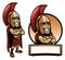 Cartoon of spartan army pose and smiling