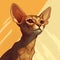 Cartoon Sphynx Art On Yellow Background: Indonesian Comic Book Artist\\\'s Clean And Sharp Inking