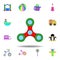 cartoon spinner toy colored icon. set of children toys illustration icons. signs, symbols can be used for web, logo, mobile app,