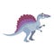 Cartoon spinosaurus. Flat simple style carnivore dinosaur. Jurassic world predator animal. Vector illustration for kid education o