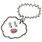 cartoon spooky cloud with speech bubble