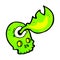 cartoon spooky magical skull