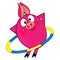 Cartoon sport pig . animal character image