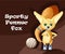 cartoon sporty fennec fox character