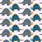 Cartoon spotted stegosaurus dinosaurs childish seamless pattern vector