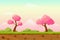 Cartoon Spring Japan Landscape as Game Background