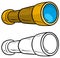 Cartoon spyglass telescope vector for coloring