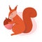 Cartoon Squirrel Playing with Acorn Vector Illustration