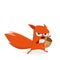 Cartoon squirrel protecting a nut