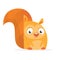 Cartoon squirrel on white background. Vector illustration.