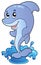 Cartoon standing dolphin