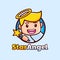 Cartoon Star angel mascot holding a star wand logo design