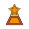 Cartoon star trophy awards gold wooden